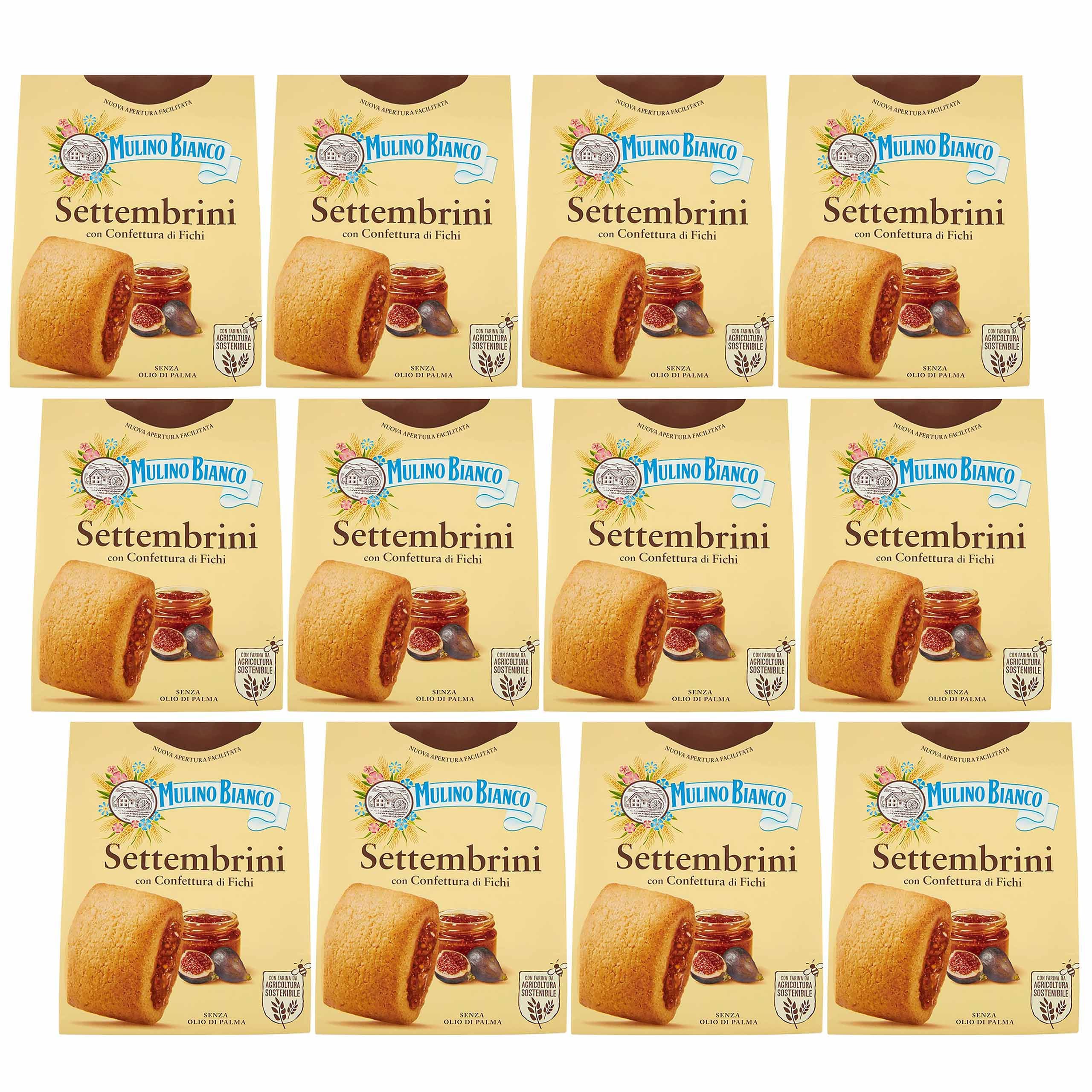 MULINO BIANCO Settembrini - Galletas italianas de mantequilla con mermelada de higos 300g (Settembrini, x12)