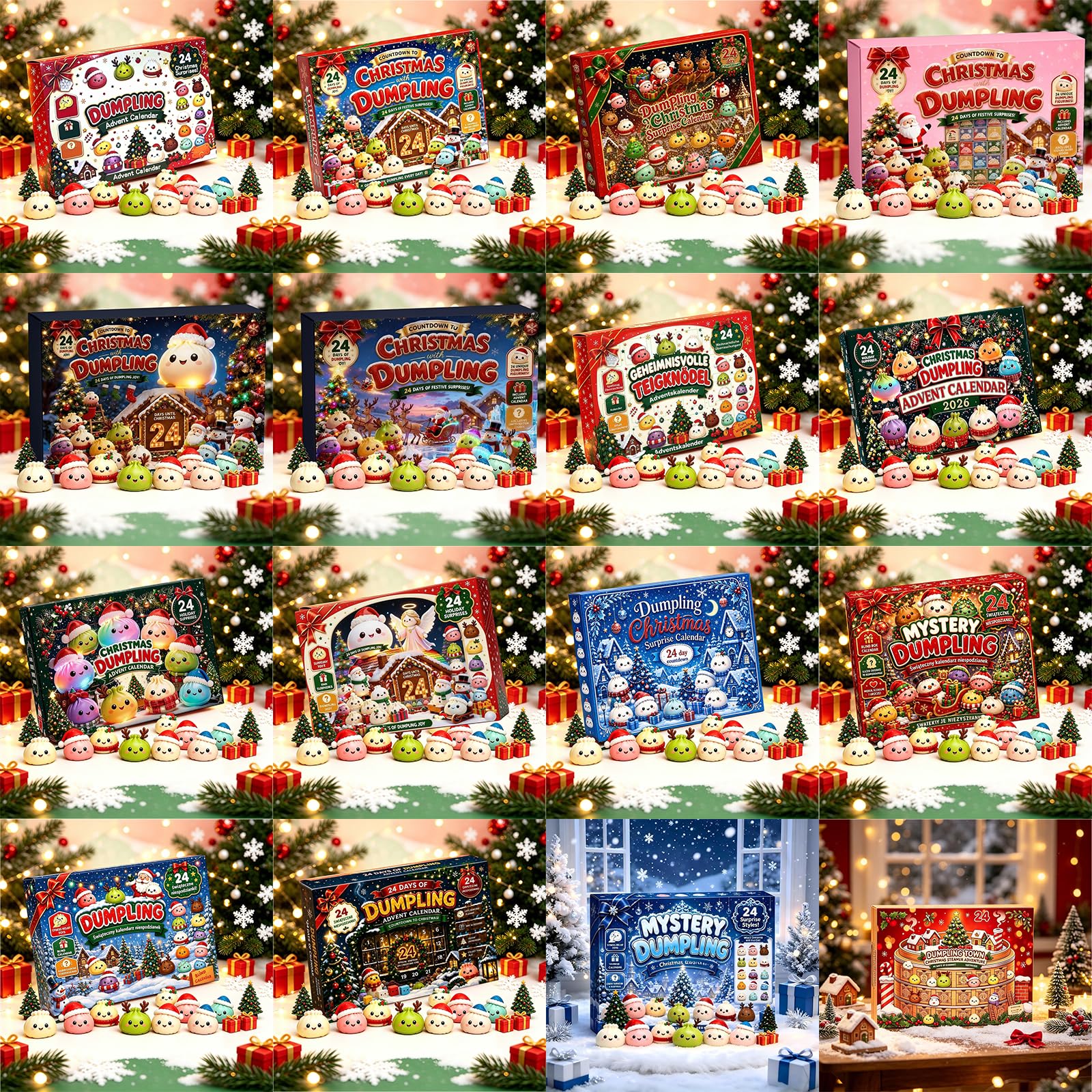 Christmas Dumpling 𝓢𝓺𝓾𝓲𝓼𝓱𝔂 Advent Calendar 2026 24 Days，A-