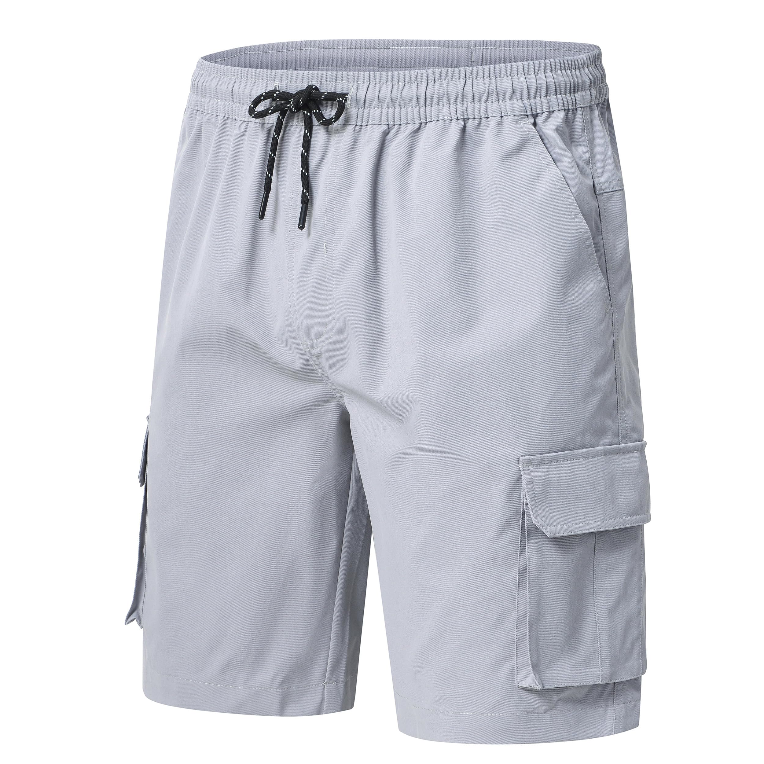 YuKaiChen Kurze Hosen Herren Cargo Shorts Chino Shorts Sommer mikroelastisches Köpergewebe Elastische Taille mit Reißverschlusstaschen