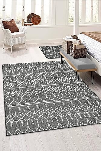 Vista 96 de Adiva Rugs - Alfombra para interior y exterior, tapete fácil de limpiar, resistente a la intemperie y las manchas, para comedor, patio, terraza