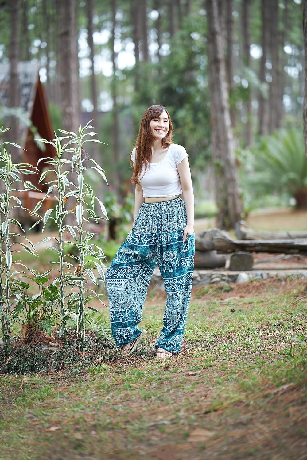 Lannaclothesdesign Harem Pants Women – Boho Elephant Pants High-Waisted Hippie Clothes with Pockets for Yoga - Image 3