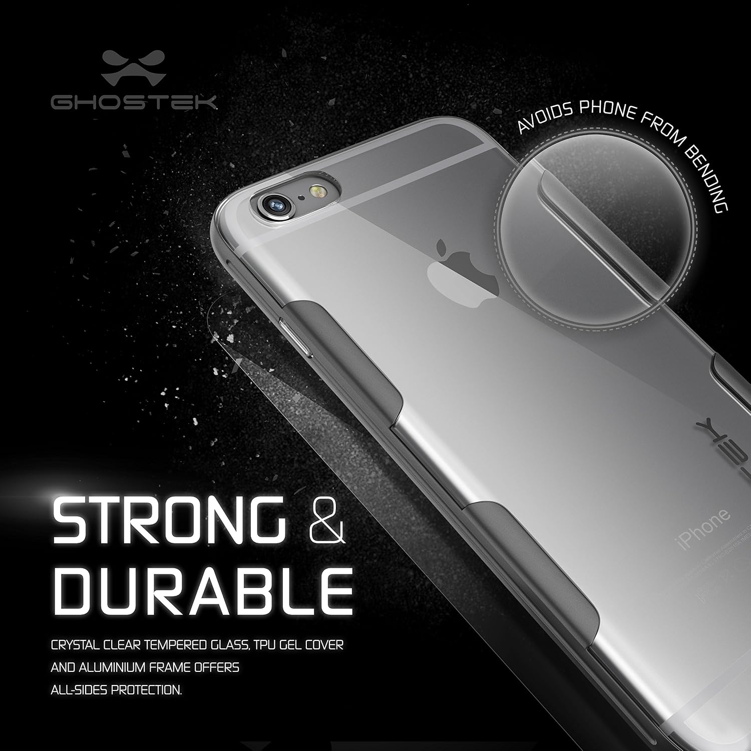 iPhone 6S Plus Case, Ghostek® Cloak Series for Apple iPhone 6 Plus Slim Protective Armor Case Cover | Tempered Glass Screen Protector | Aluminum Frame | TPU | Lifetime Warranty Exchange (Space Gray)