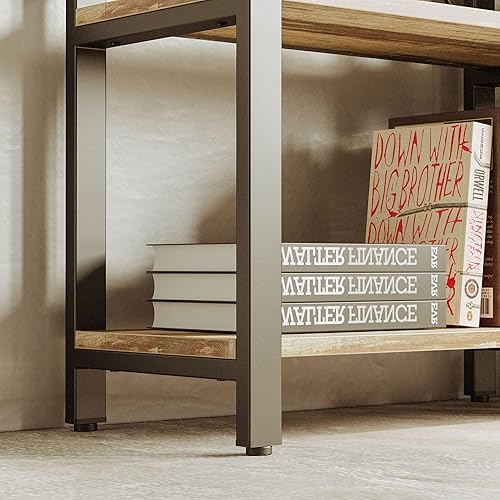 Miniatura 7 de IRONCK Estantería de escalera de 6 niveles de 110 libras o estante de exhibición de estilo industrial vintage para oficina en casa, sala de estar