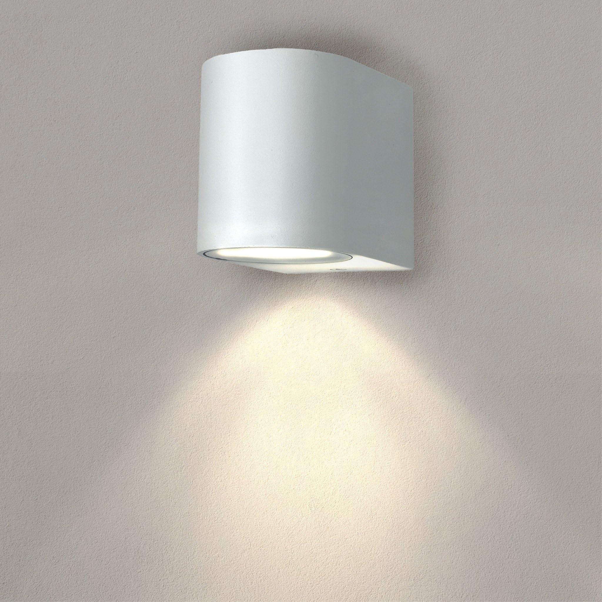 Klighten 2 stuks buitenwandlampen IP65, buitenverlichting naar beneden, buitenwandverlichting aluminium moderne wandlamp voor tuin ingang terrassen gang, fitting GU10, lampen niet inbegrepen, wit
