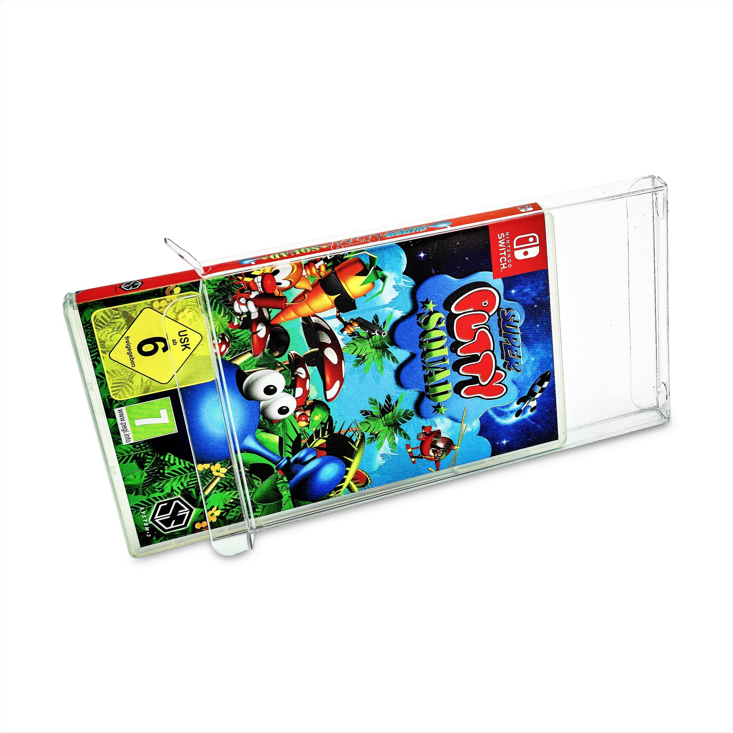 20 custodie trasparenti compatibili con Switch Games in confezione originale da 0,5 mm, su misura e pellicola protettiva in polietilene trasparente, antipolvere, protezione UV