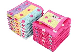 ORIGINAL KIDS Wash Cloth Set - Bath Time Sugar and Spice 12 Pc Pink Multicolor