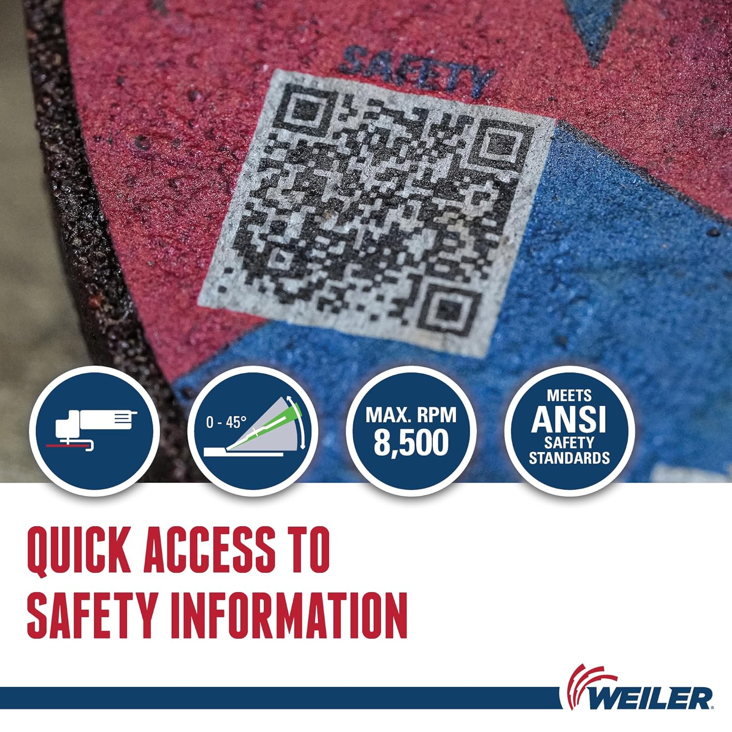 Weiler 57124 Tiger 7" Grinding Wheel, Type 27, 1/4" Thick, A24R, 5/8"-11 UNC Nut (Pack of 10)