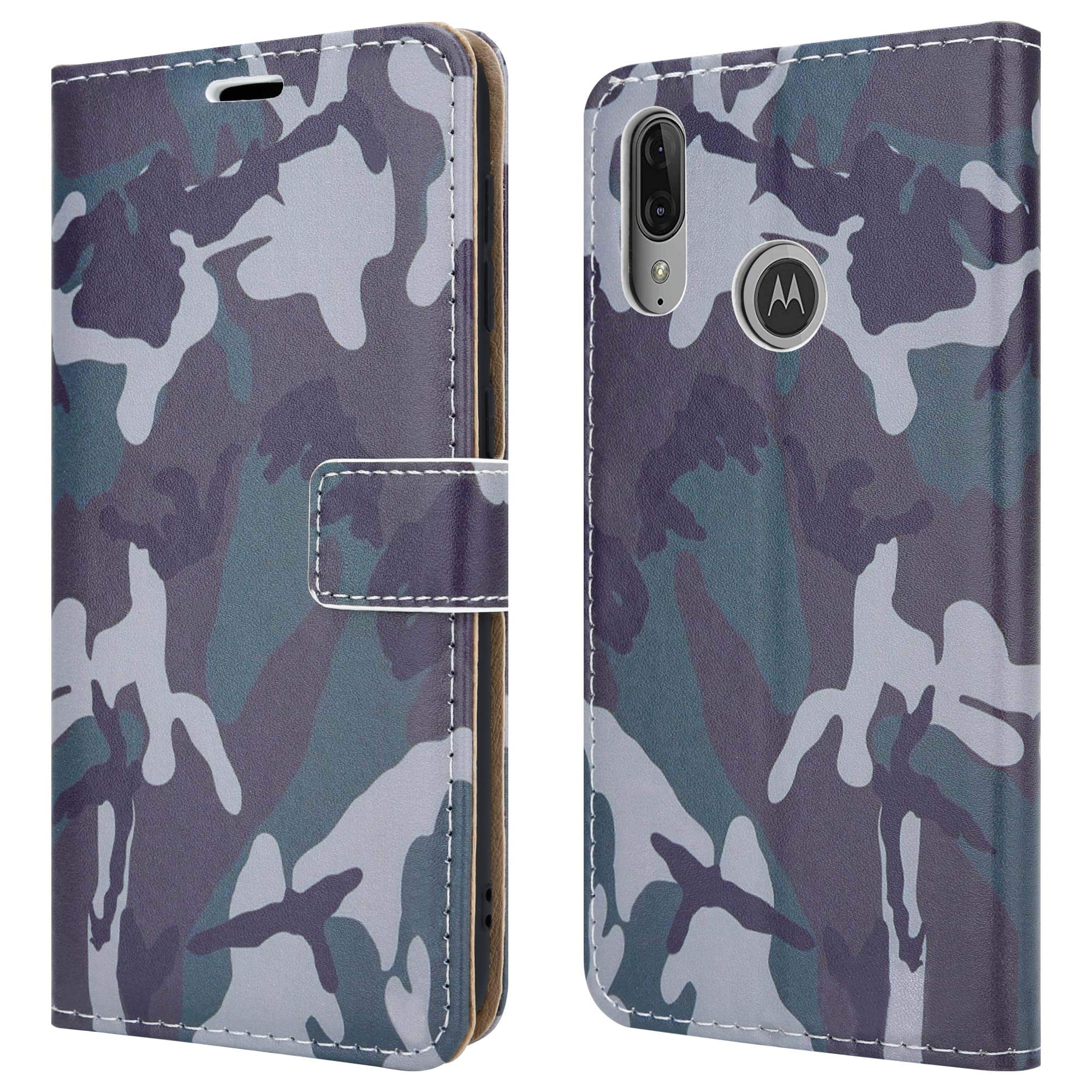 Case For Motorola Moto E6 Plus Leather Wallet Flip Shockproof BOOK Phone Cover - Picture 21 of 23