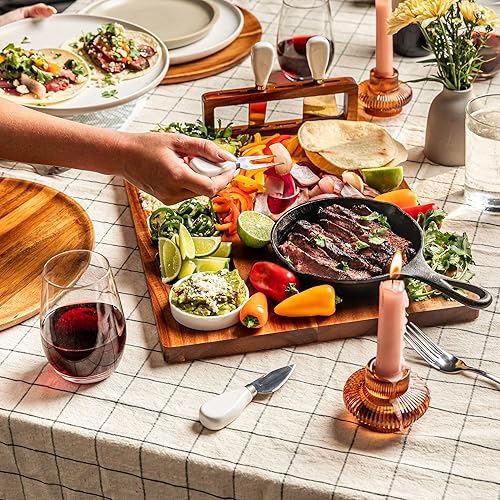 Vista 7 de SMIRLY Juego de Tablas de Charcutería - Juego de Tabla de Queso de Acacia Grande - Regalos de Inauguración de Casa Nueva, Regalo de Boda