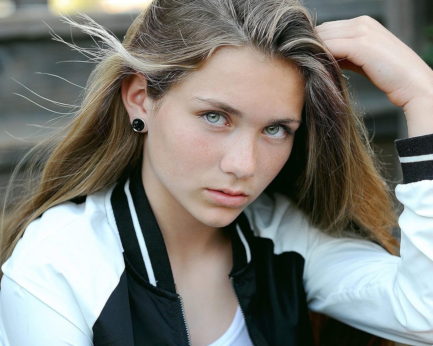 Silver-tone Black Faux Druzy Stone Stud Earrings 12mm - Image 2