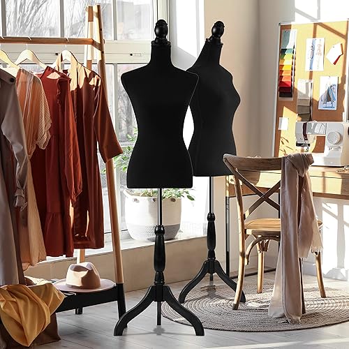 Vista 7 de SereneLife Expositor de maniquí de torso femenino, resistente y duradero, forma de vestido ajustable (52-64 pulgadas), ligero, fácil de montar