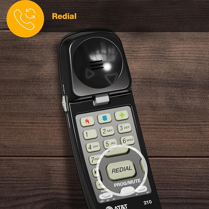 Teléfono AT&T 210 Básico con Cable, Negro miniatura 9