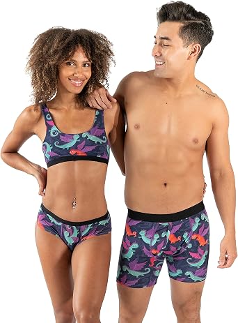 Warriors & Scholars W&S Matching Underwear for Couples - Couples Matching Undies, Dragons