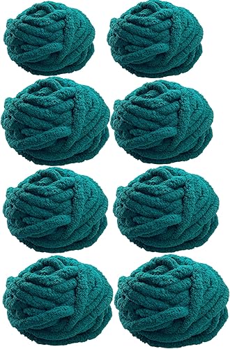 Paquete de 8 hilos de felpilla gruesos para manta, color beige, supervoluminosos, suaves, gruesos, esponjosos, gigantes, lavables, de poliéster