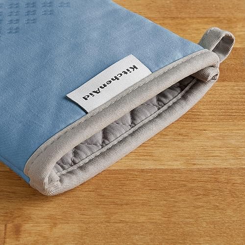 Miniatura 3 de KitchenAid Asteroid - Juego de 2 manoplas de horno, color azul terciopelo, 7 x 12.5 pulgadas