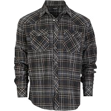Gioberti Men 100% Cotton Western Flannel Plaid Shirt w/Snap-on Button