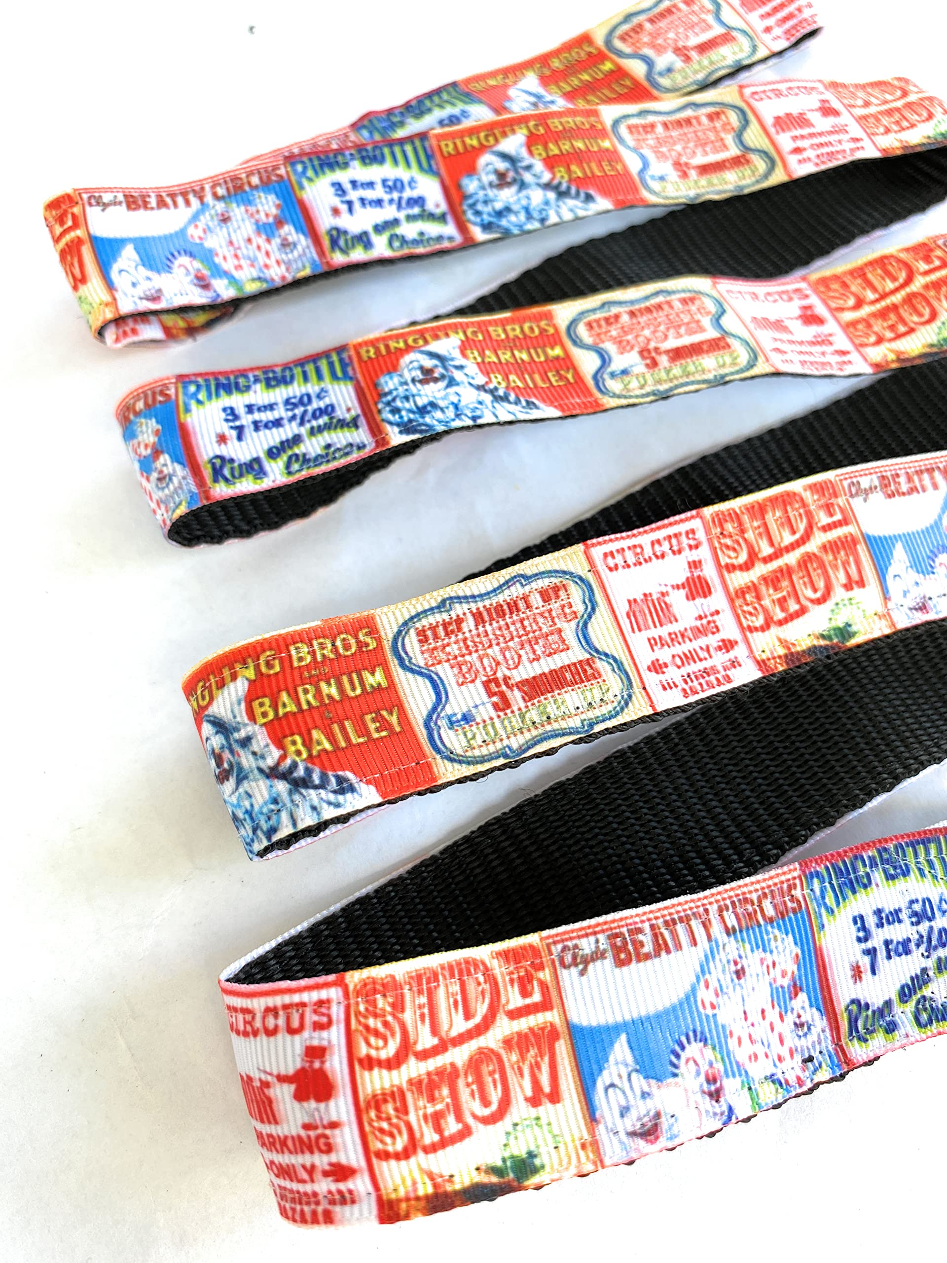 Circus Ring Dog pet cat Leash Black Beatty Side Show Clown Vintage Print Nylon