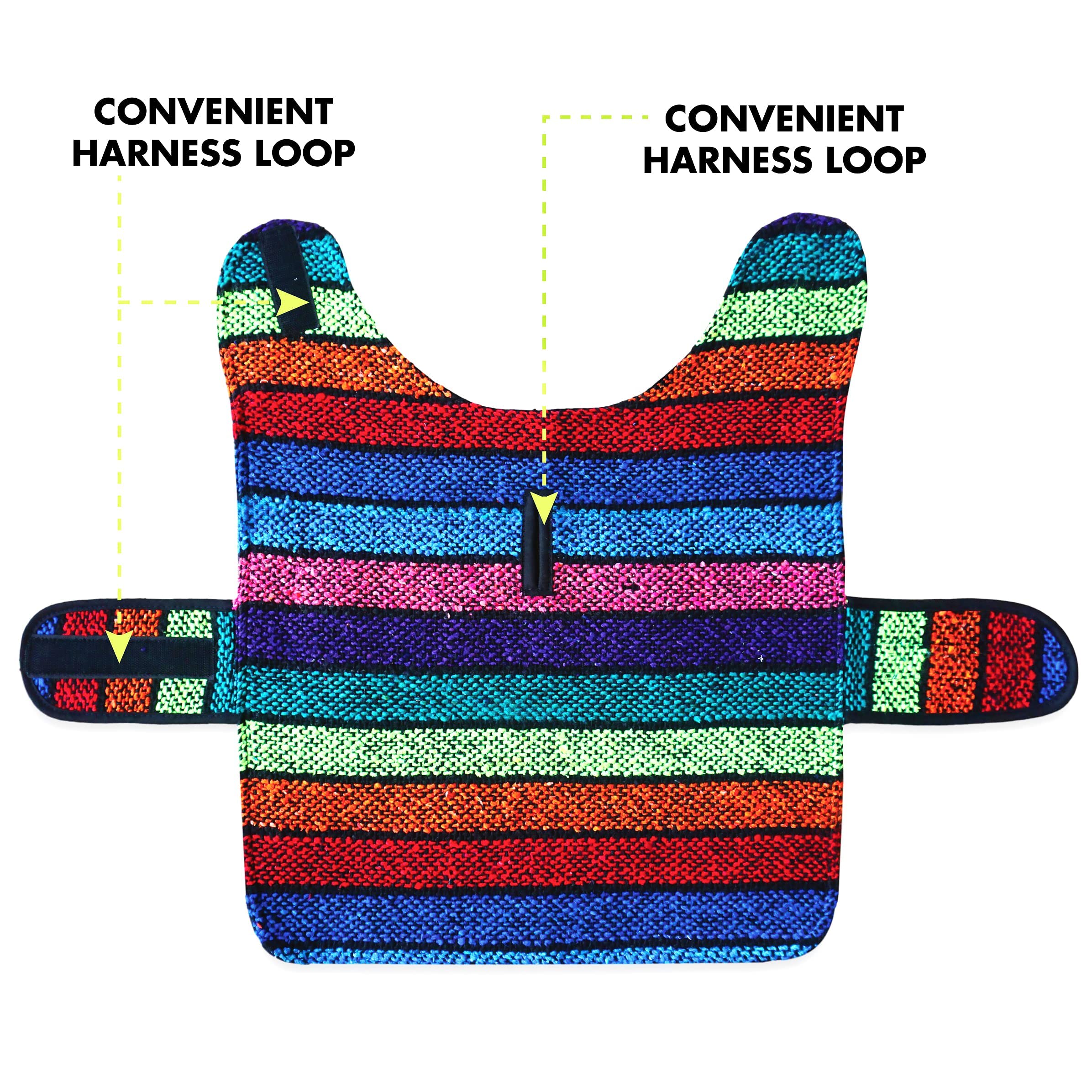 Handmade Dog Poncho from Authentic Mexican Blanket - Dog Clothes – Chihuahua Coat - Costume - Sweater - Vest (Multi Color, XXL)