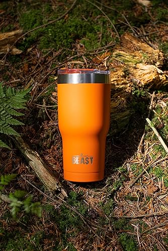 Miniatura 5 de Beast Vaso de 20 oz de Acero Inoxidable con Aislamiento al Vacío para Café y Hielo de Doble Pared Termo de Viaje (Naranja)