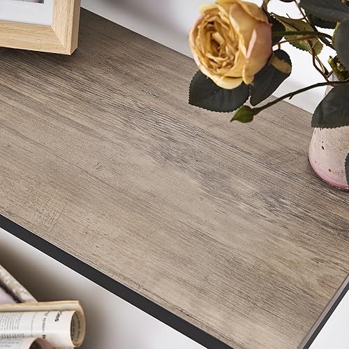 Miniatura 8 de Mesa consola estrecha con 2 barras de apoyo, mesa de entrada pequeña, mesa de sofá fina, mesa de sofá industrial, mesa de exhibición, mesa auxiliar