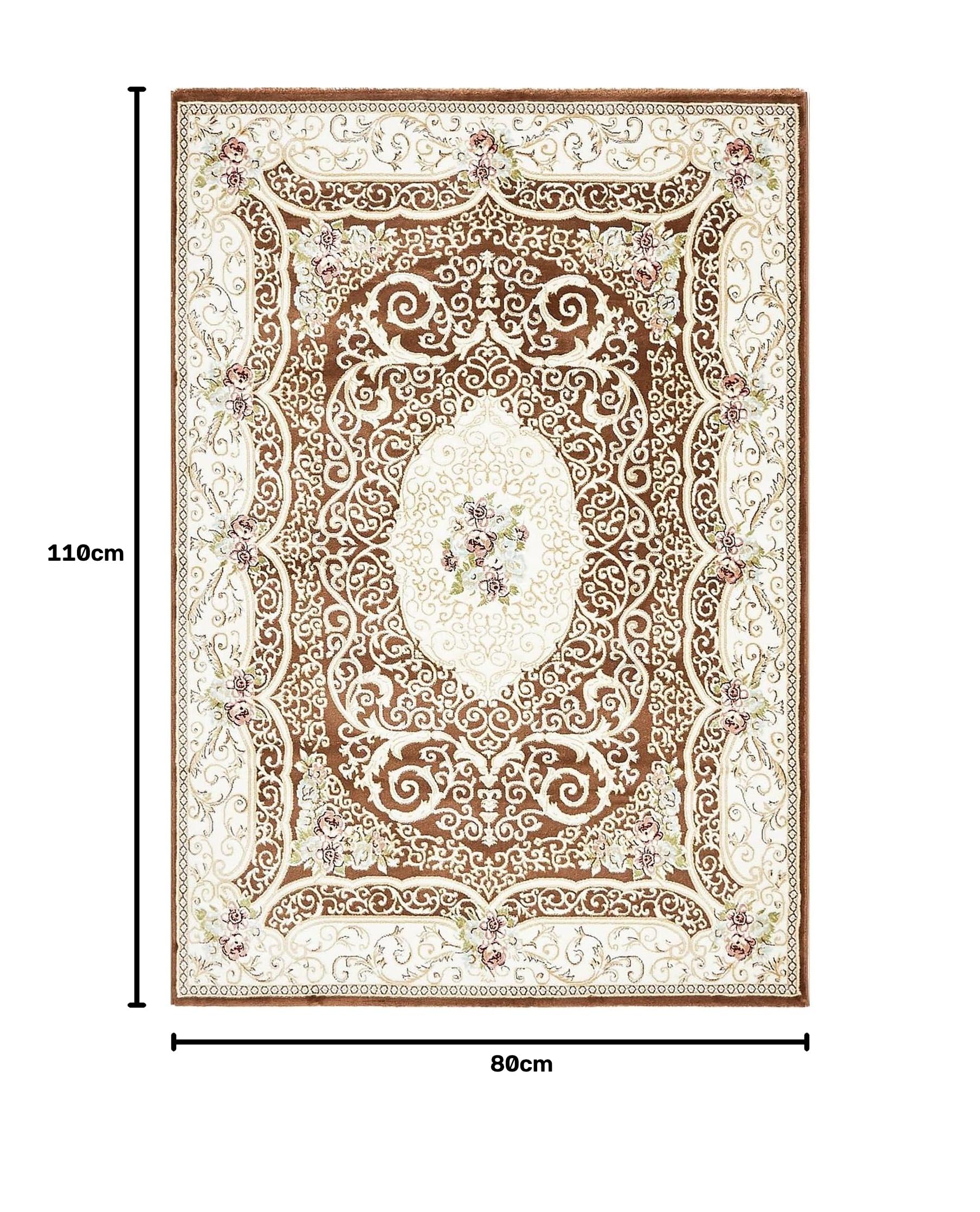 Teppich Läufer Flur - Teppiche 80 x 110 cm Erhältlich in vielen Farben & Größen Läufer Schmutzfangmatte mit rutschfestem Gelrücken für Esszimmer, Küche, läufer Flur, Weiß