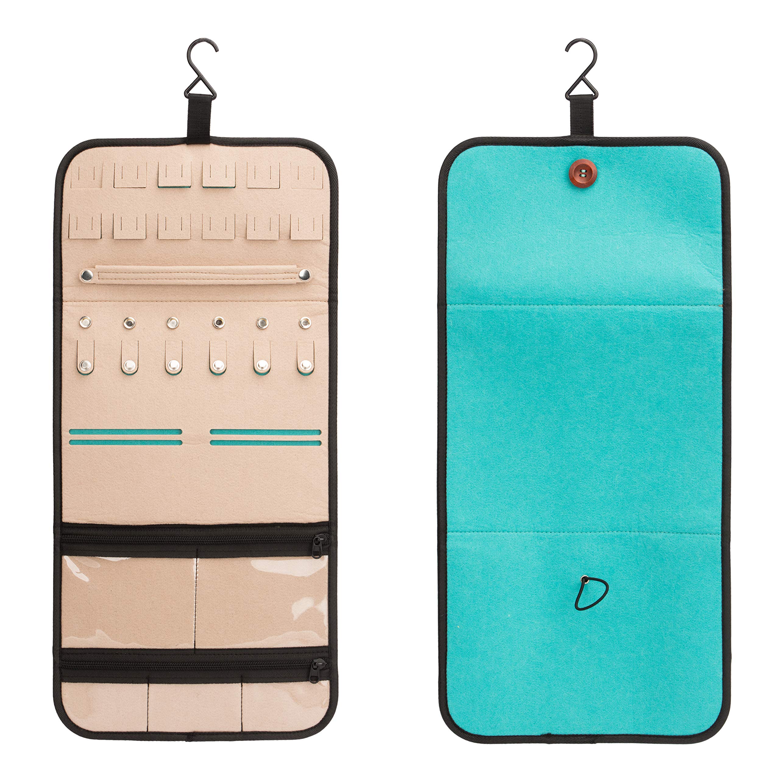 Amazon｜[Pacmaxi]ジュエリーポーチ ウォールポケット フック付き 吊り