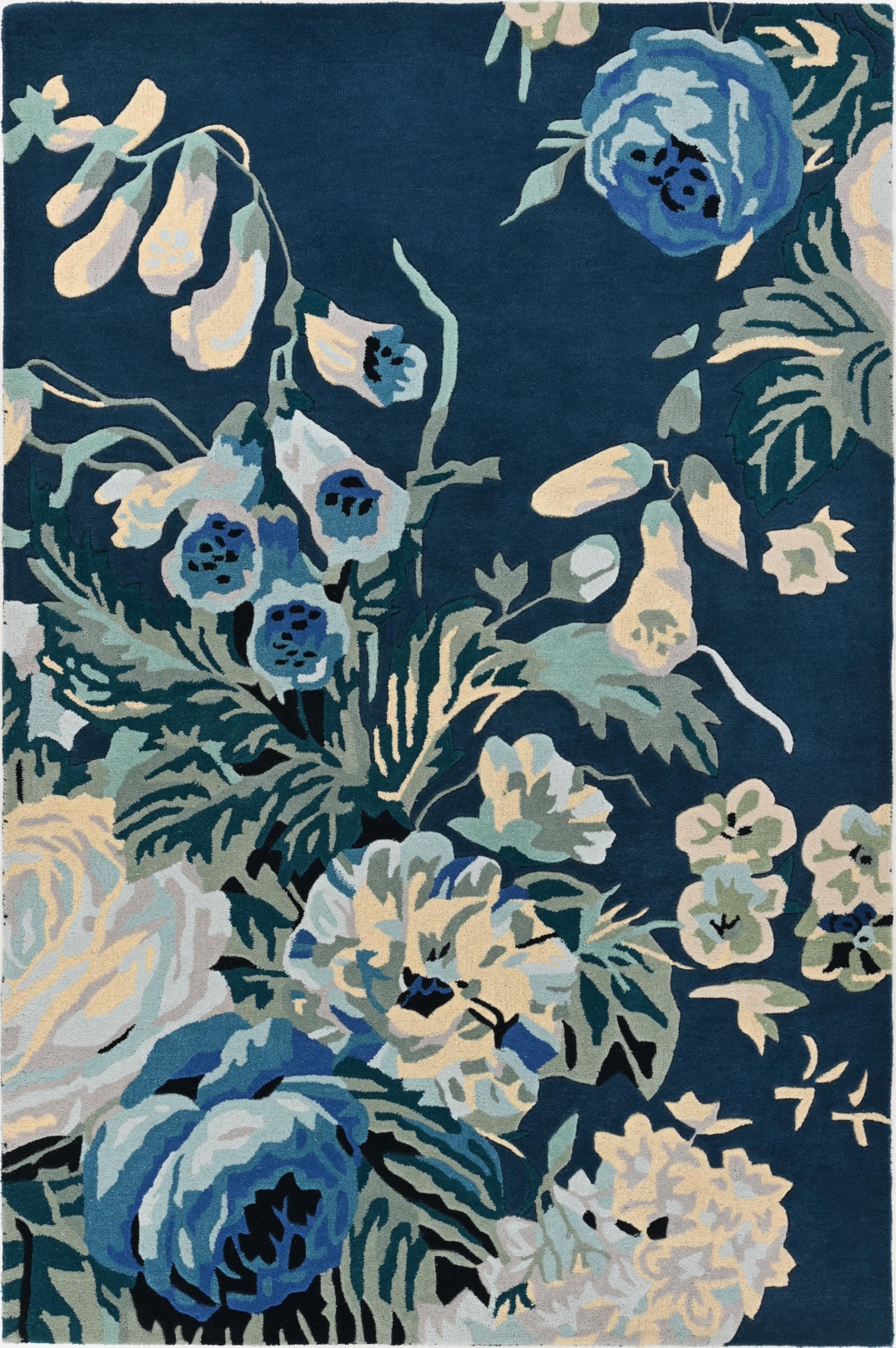 Restoration and Renovation Modern Rose Floral Wool Rug