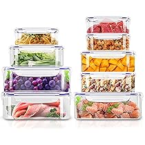 KICHLY 18 pezzi, 9 contenitori in plastica a tenuta stagna per alimenti con 9 coperchi per cucina, dispensa, credenza – sicuro nel Microonde e congelatore a prova di perdite-senza BPA-Blu