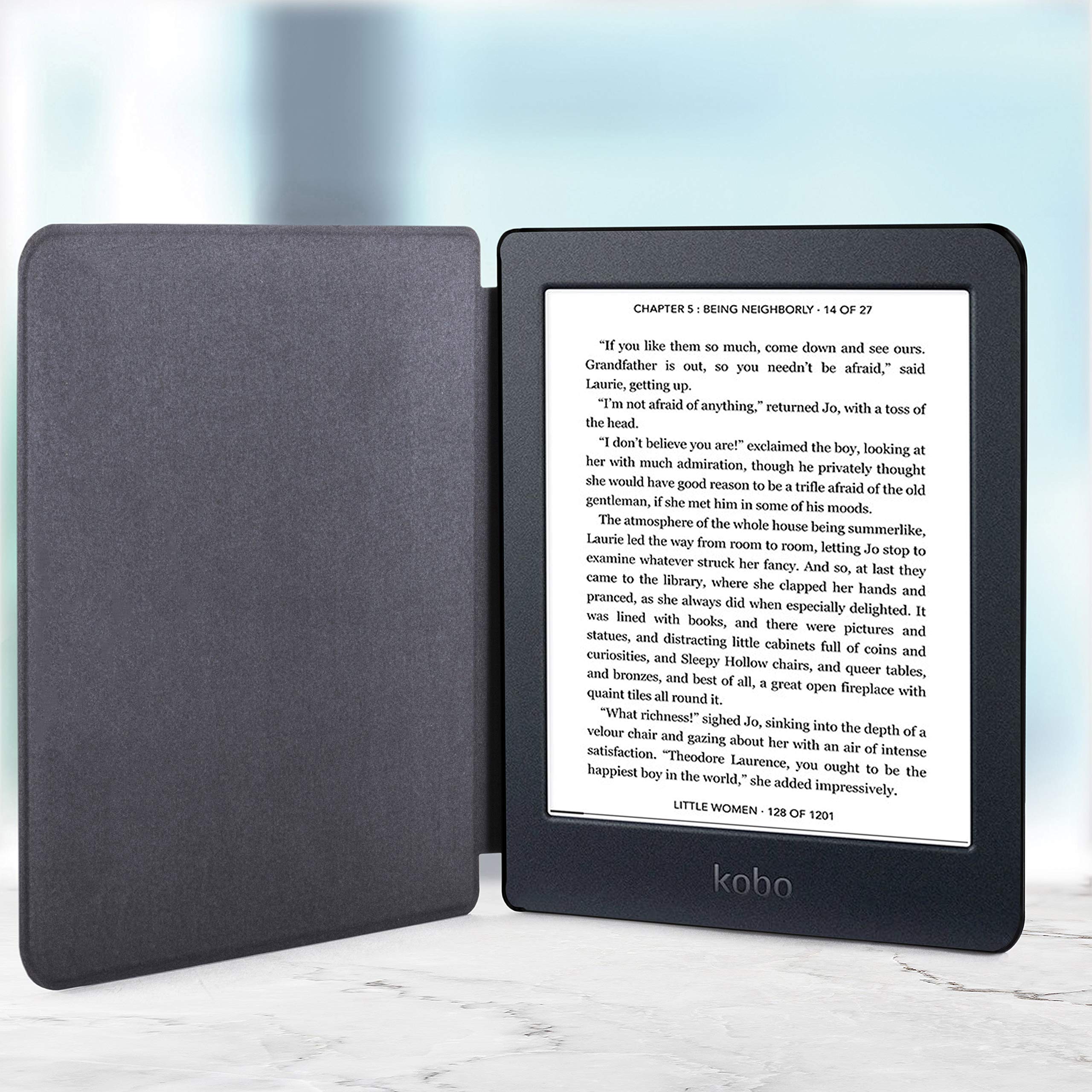 Forefront Cases Étui pour Kobo Nia (Modèle: 2020) - Mince et Léger, Fonction Automatique Veille/Réveil Intelligente Étui, Coque (Housse) de Protection pour Kobo Nia - Noir