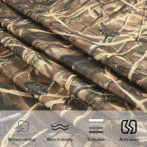 Miniatura 3 de FLYEGO Red de camuflaje de camuflaje, malla silenciosa de camuflaje transparente para ocultación, soporte de árbol, caza, sombrilla, decoración,