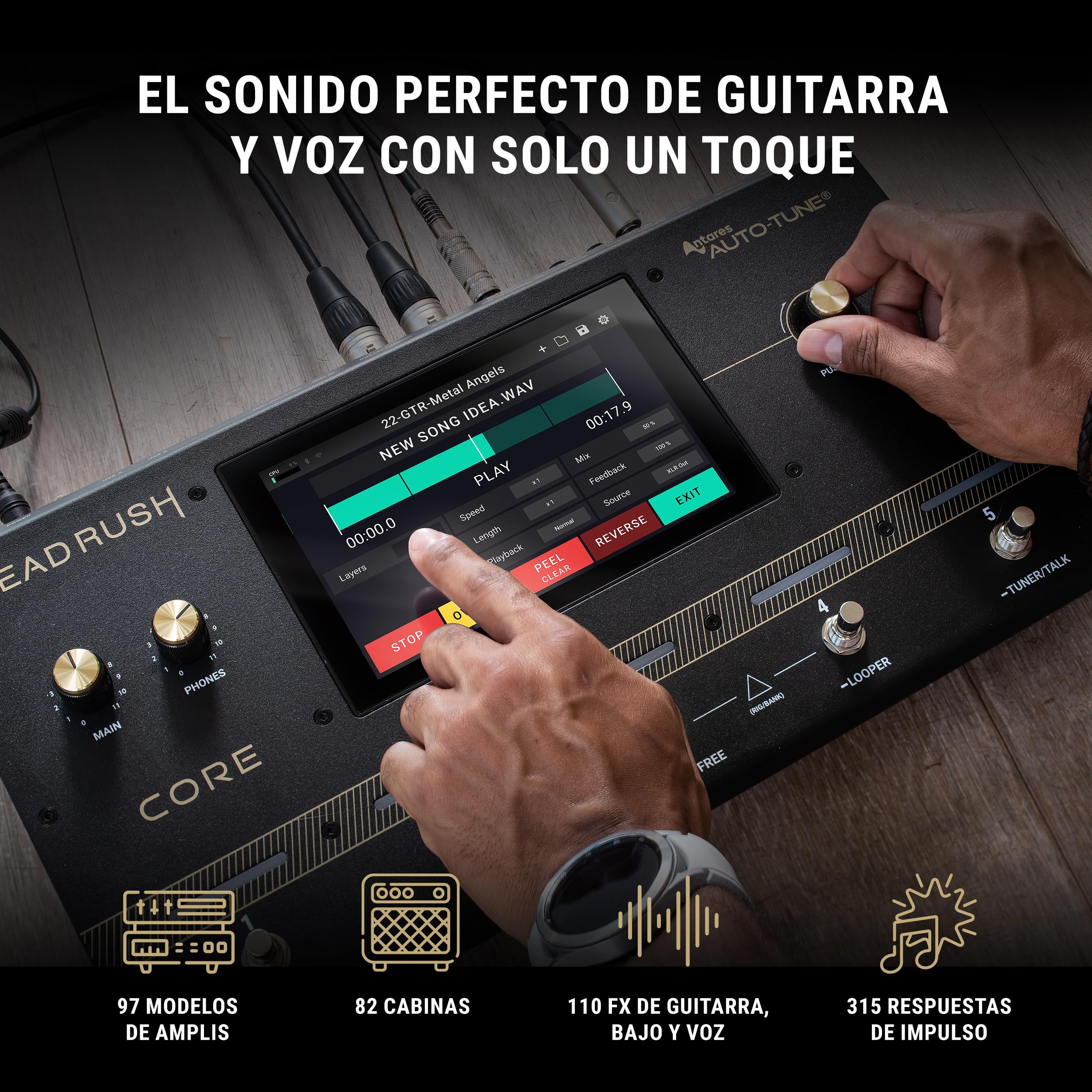 HeadRush Core y FRFR108 MK2 - Procesador de modelado de amplis de FX para guitarra y voz, y 8-inch Ampli para Guitarra/Bajo 2000W, con Bluetooth