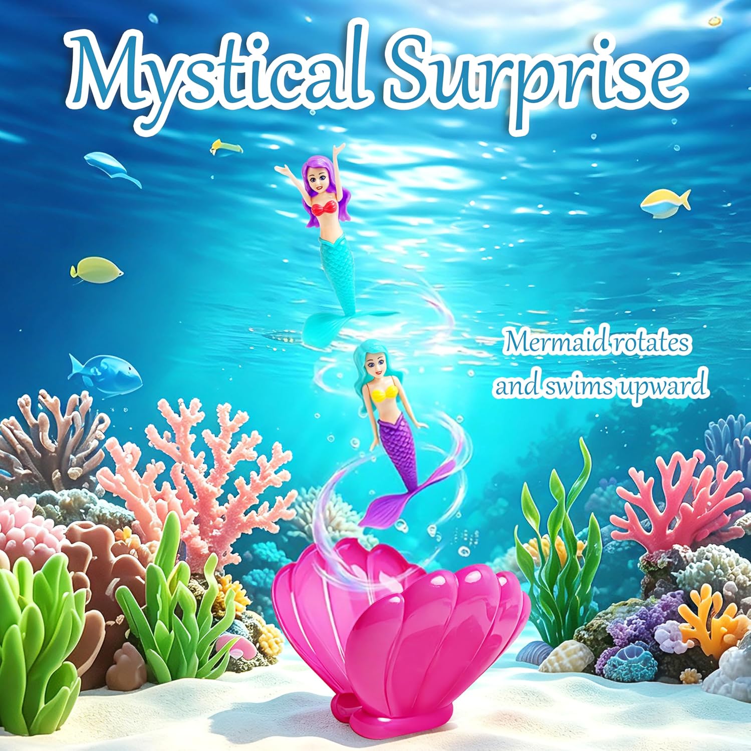 3 Pieces Mermaid Diving Surprise Set, Pool Party Supplies, Colorful Swimming Pool Games Funny Summer Beach Party Gifts