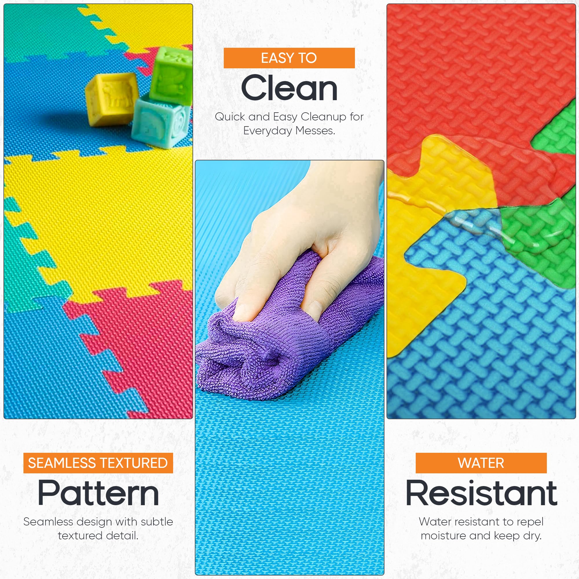 FB FunkyBuys Kids Floor Mat 20pc Exercise Mat Solid Foam EVA Playmat Kids (Multi-Color, 20 Piece), Multicolor, 20 pcs - Image 7