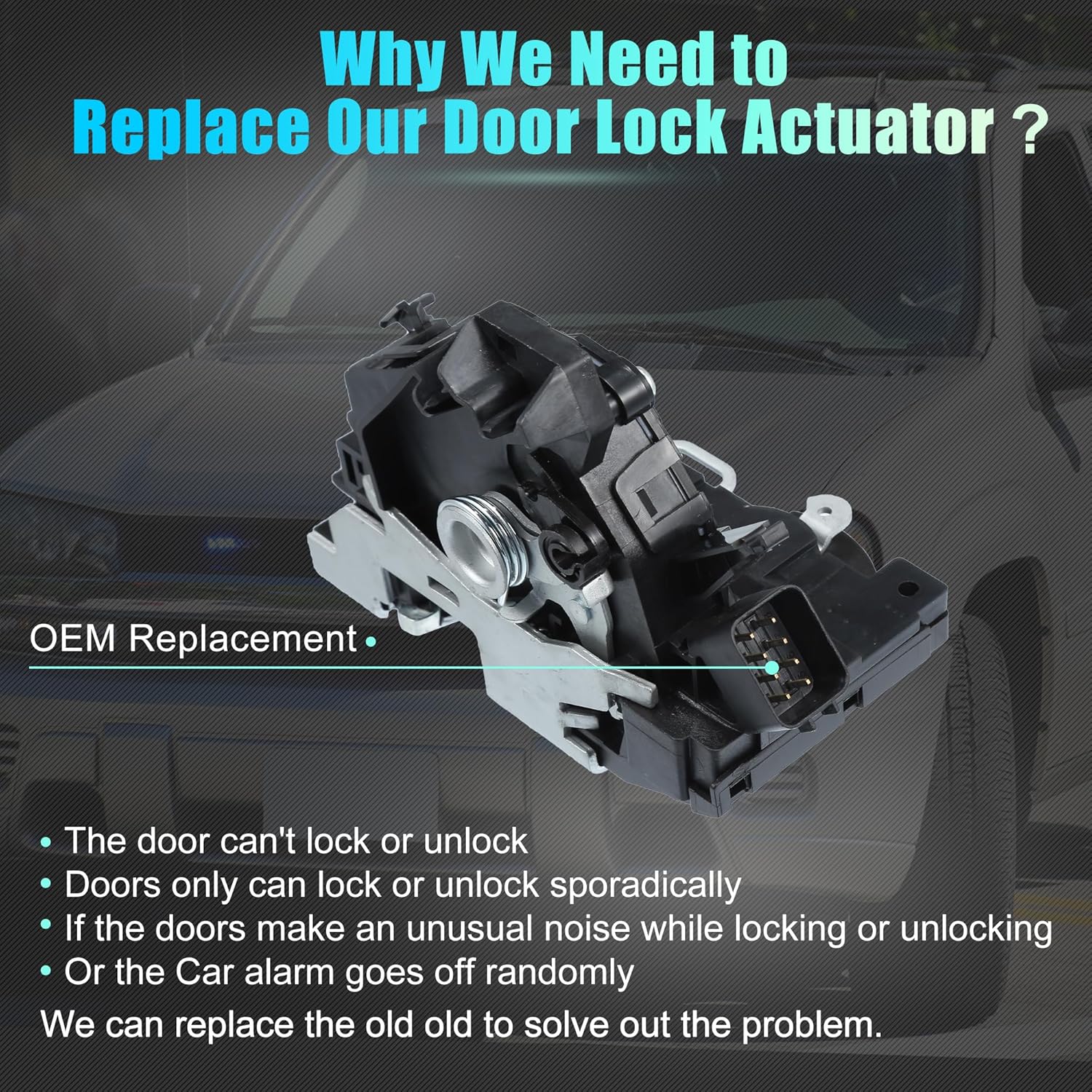 uxcell Front Left Side Power Door Lock Actuator Motor for Ford Focus 2002-2007 for Mercury Cougar 1999-2002 No.937604