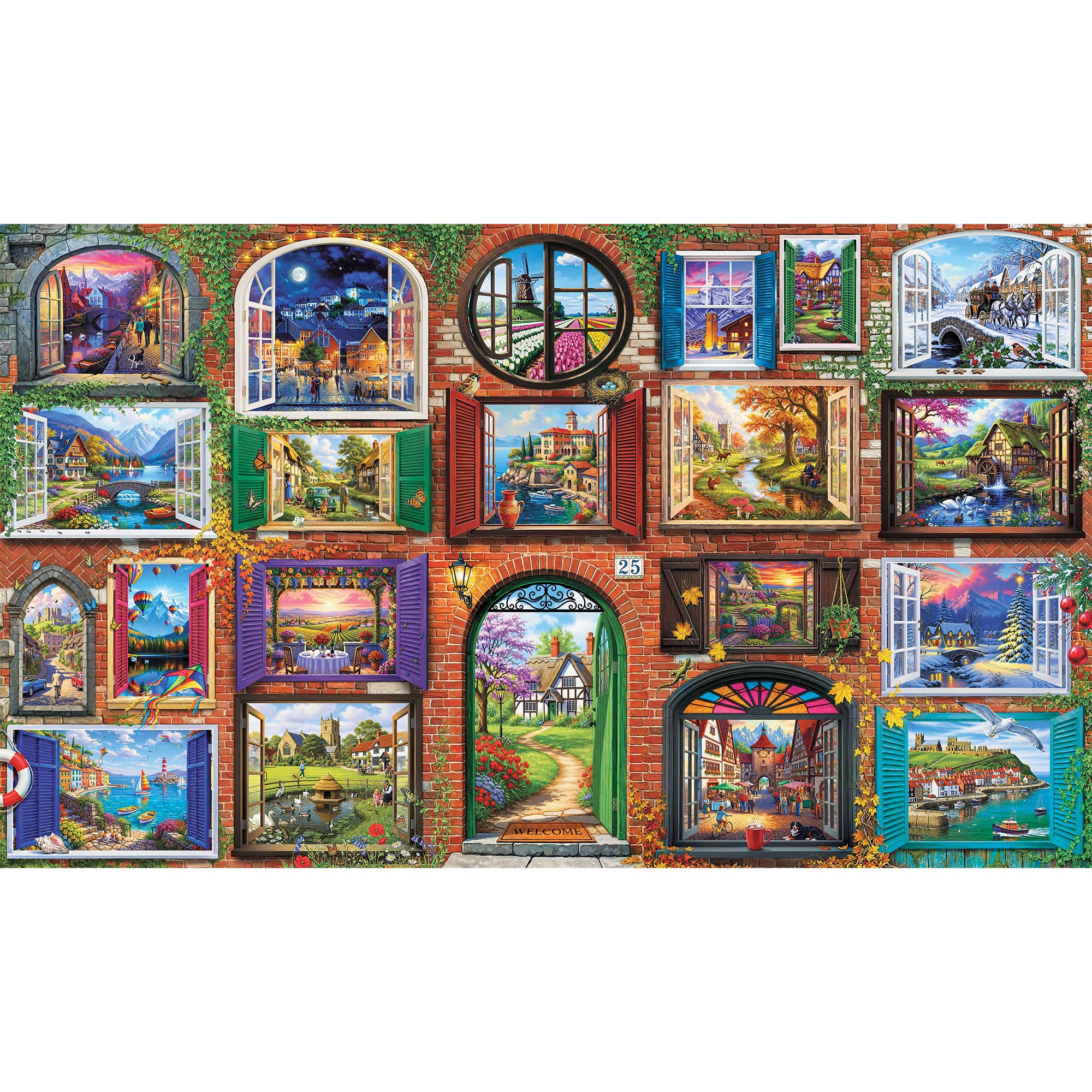 Trefl Premium Plus Quality – Puzzle “Finestre delle stagioni” – 10.000 pezzi, serie “Temi senza tempo”, pezzi che si incastrano perfettamente, per adulti e ragazzi dai 15 anni in su