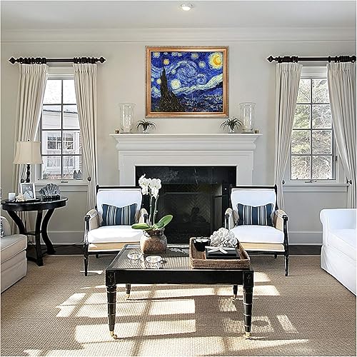 Miniatura 967 de A&T ARTWORK The Starry Night de Vincent Van Gogh. Tamaño del marco: 36 x 30 pulgadas, tamaño de la imagen: 30 x 24 pulgadas, reproducciones clásicas