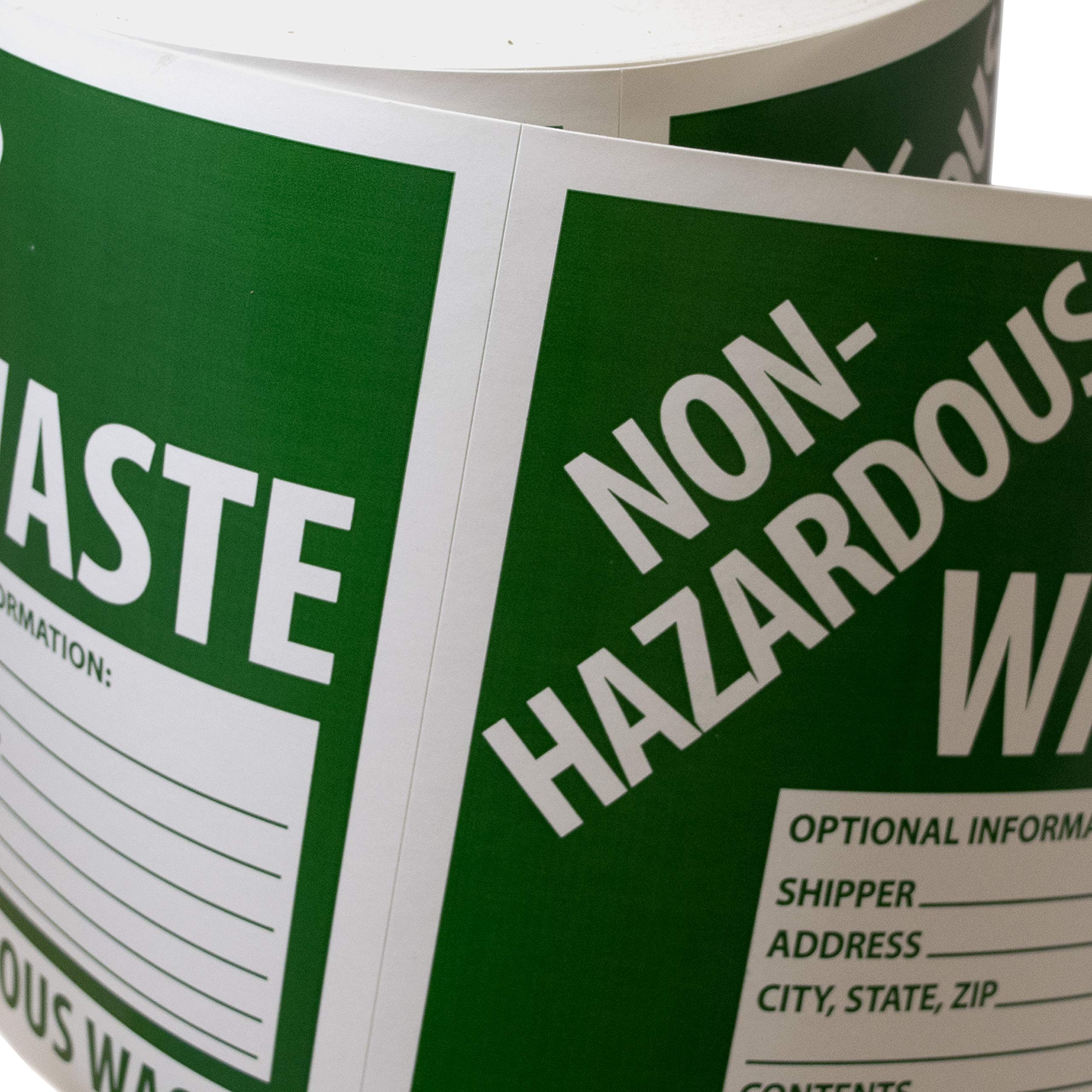 NMC HW5AL Rouleau de 500 étiquettes pour déchets non dangereux pour expédition, adresse, ville, état, fermeture Éclair, contenu de l'étiquette