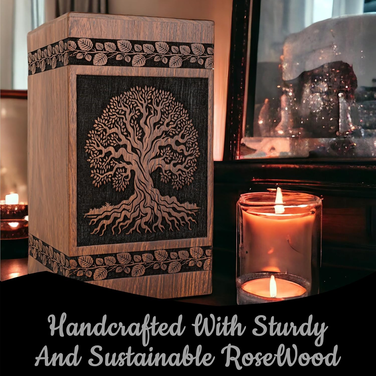 Well Made Tree of Life Urn for Human Ashes Adult Male Female - Cremation Urn Human Ashes, Urn for Ashes for Women Men, Tree of Life Urn (Large (Adult))