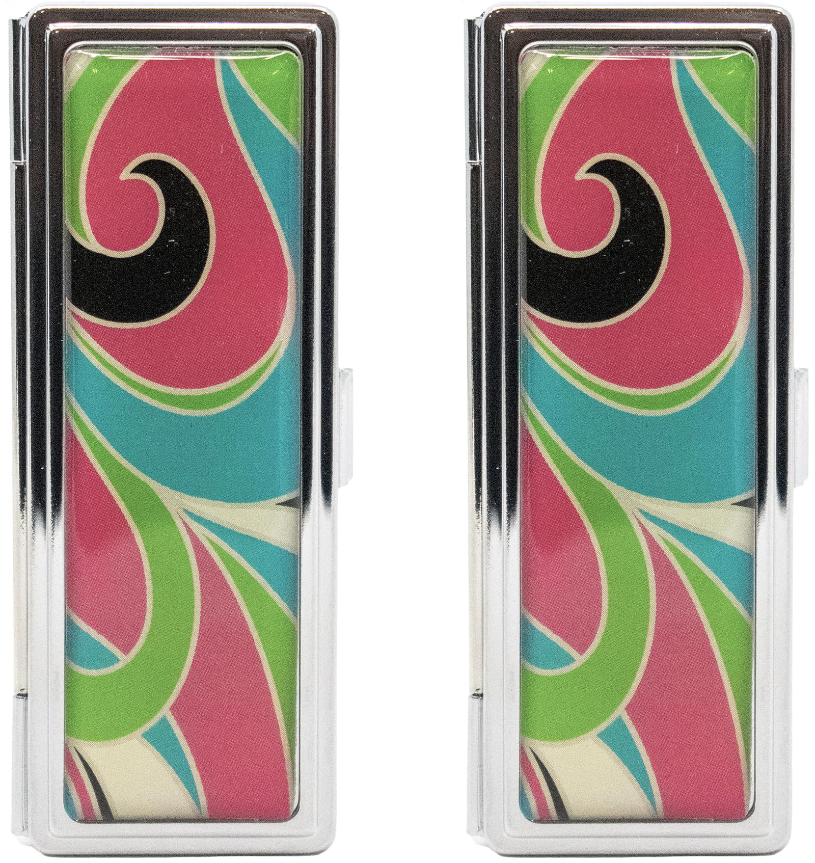 Stephanie Imports Estuche de viaje con caja de pintalabios con espejo remolinos coloridos