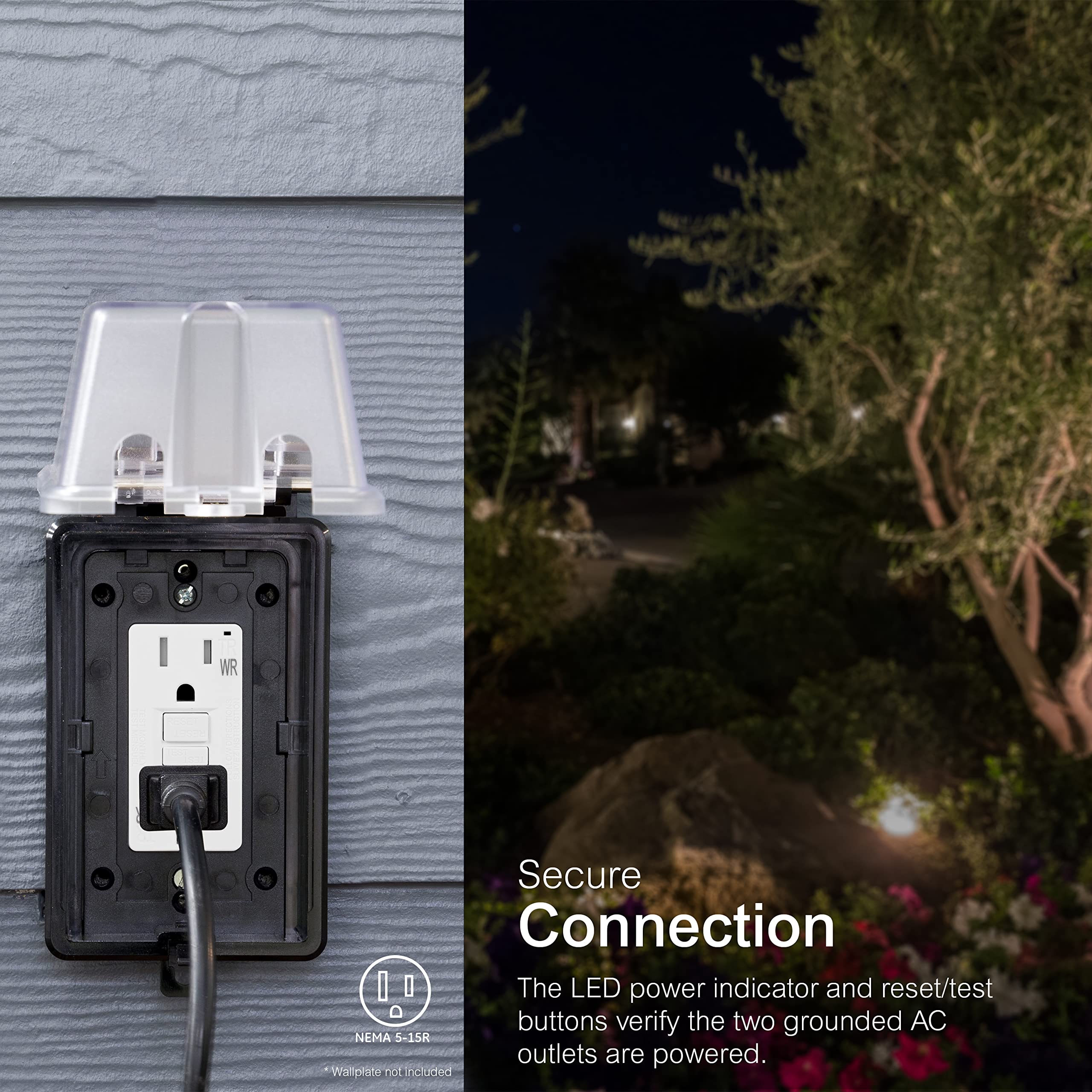 ThunderWay 15 Amp Decorator Wall Receptacle Outlet, Child-Safe Tamper- Resistant, Residential And Commercial Use, Wallplate Included, 15A/125V, 2 Pole 3 Wire, UL Listed, White (10 Pack