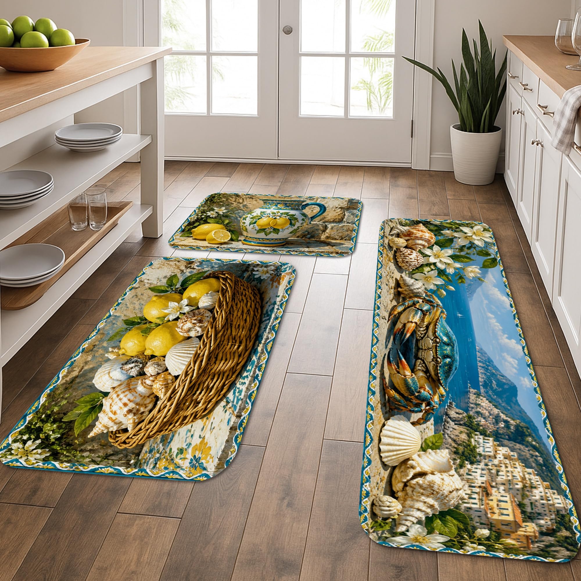 Tapis de cuisine lavable et rembourré lot de 3 grand confort vintage