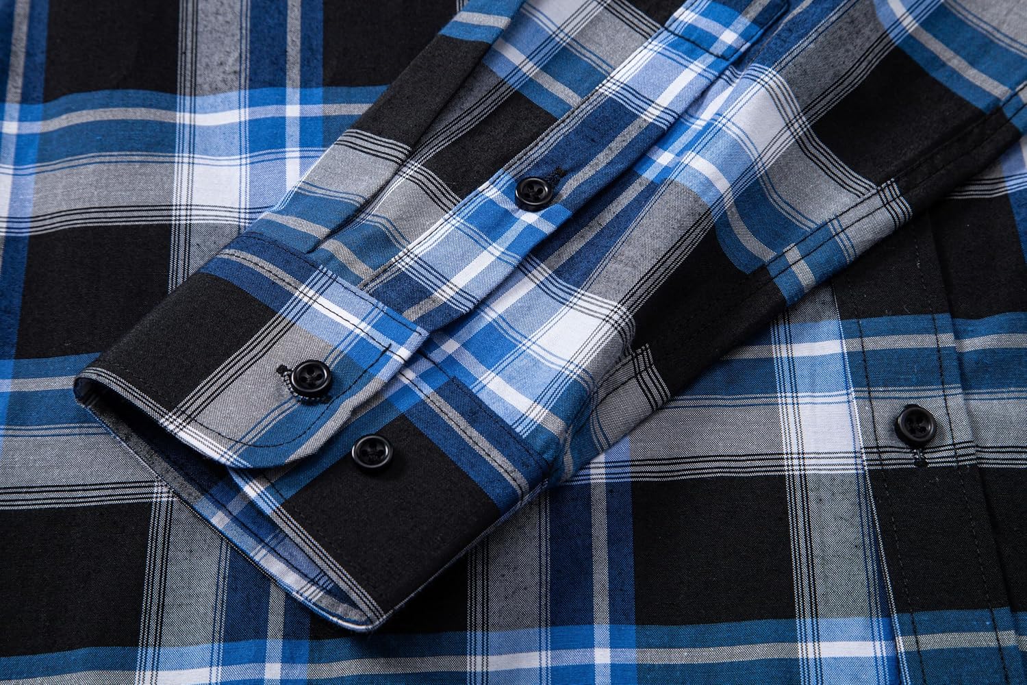 MUSE FATH Mens Long Sleeve Plaid Casual Shirts Soft Button Down with Pocket - Image 5