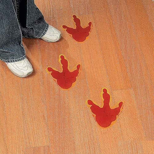 Miniatura 2 de Fun Express Calcomanías para suelo de huellas de dinosaurio, decoración de fiesta de cumpleaños y aula, suministros escolares bíblicos para