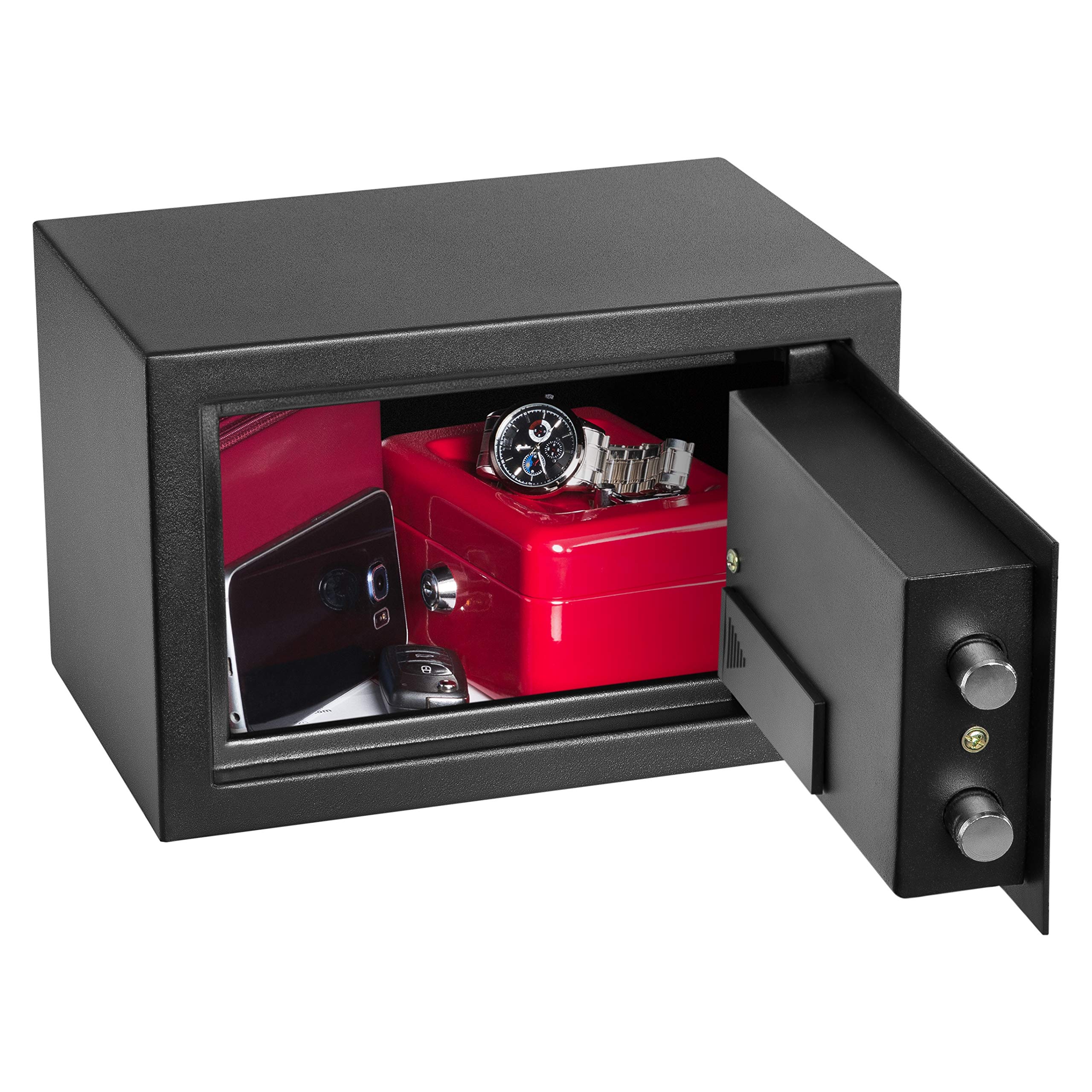 HomeSafe HV20E Cassaforte Piccola con Codice, 20x31x20cm (HxLxP), Cassaforte da Armadio Digitale con Combinazione Elettronica, Cassetta di Sicurezza per Soldi e Gioielli, Sicurezza Domestica