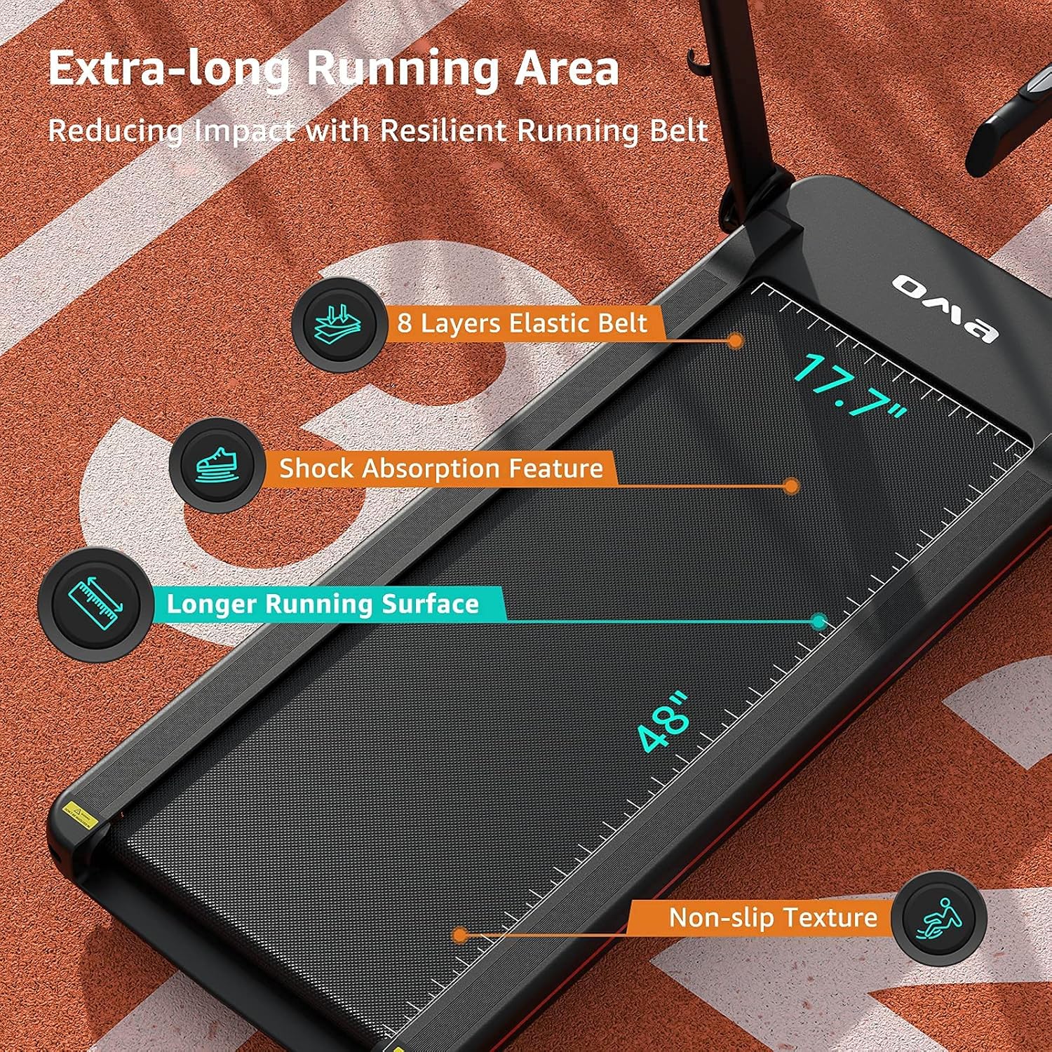 OMA 1012EB Folding Treadmill for Small Spaces Foldable Portable Compact Walking Running Treadmills for Home Gym with 2.25HP 300lb Weight Capacity 48"x17.7" Extended Belt IPad Holder 36 Preset Programs : Sports & Outdoors