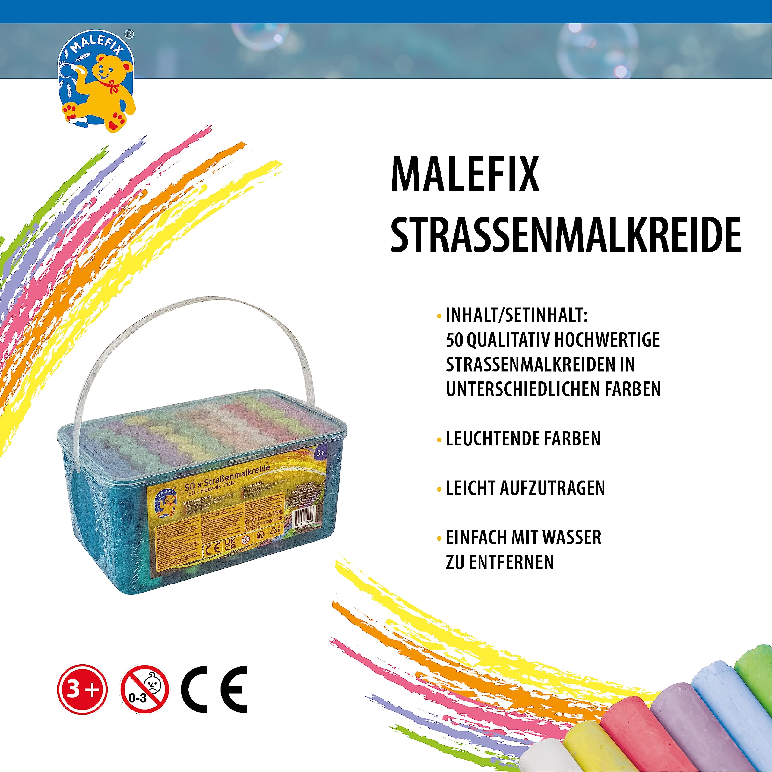 PUSTEFIX - 45020004 - MALEFIX Gessetti colorati confezione da 50