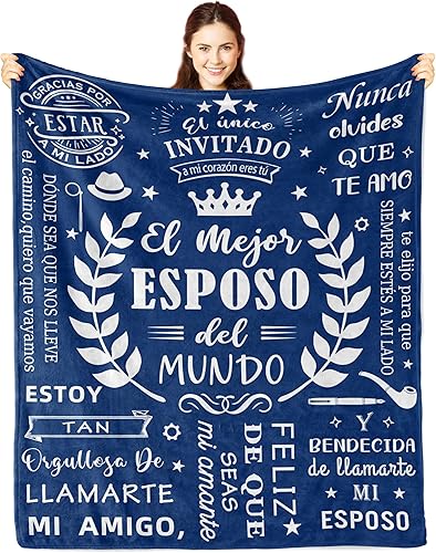 Regalos de aniversario para esposo, regalo para mi esposo manta, regalos para San Valentín para esposo, regalos para esposo Navidad, regalo para