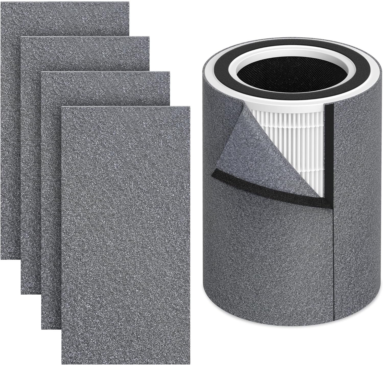 HP670 Replacement True HEPA Filter Set Compatible with Hunter HP670 Air Purifier, 1 HEPA + 5 x Activated carbon, Part Number H-HF670-VP