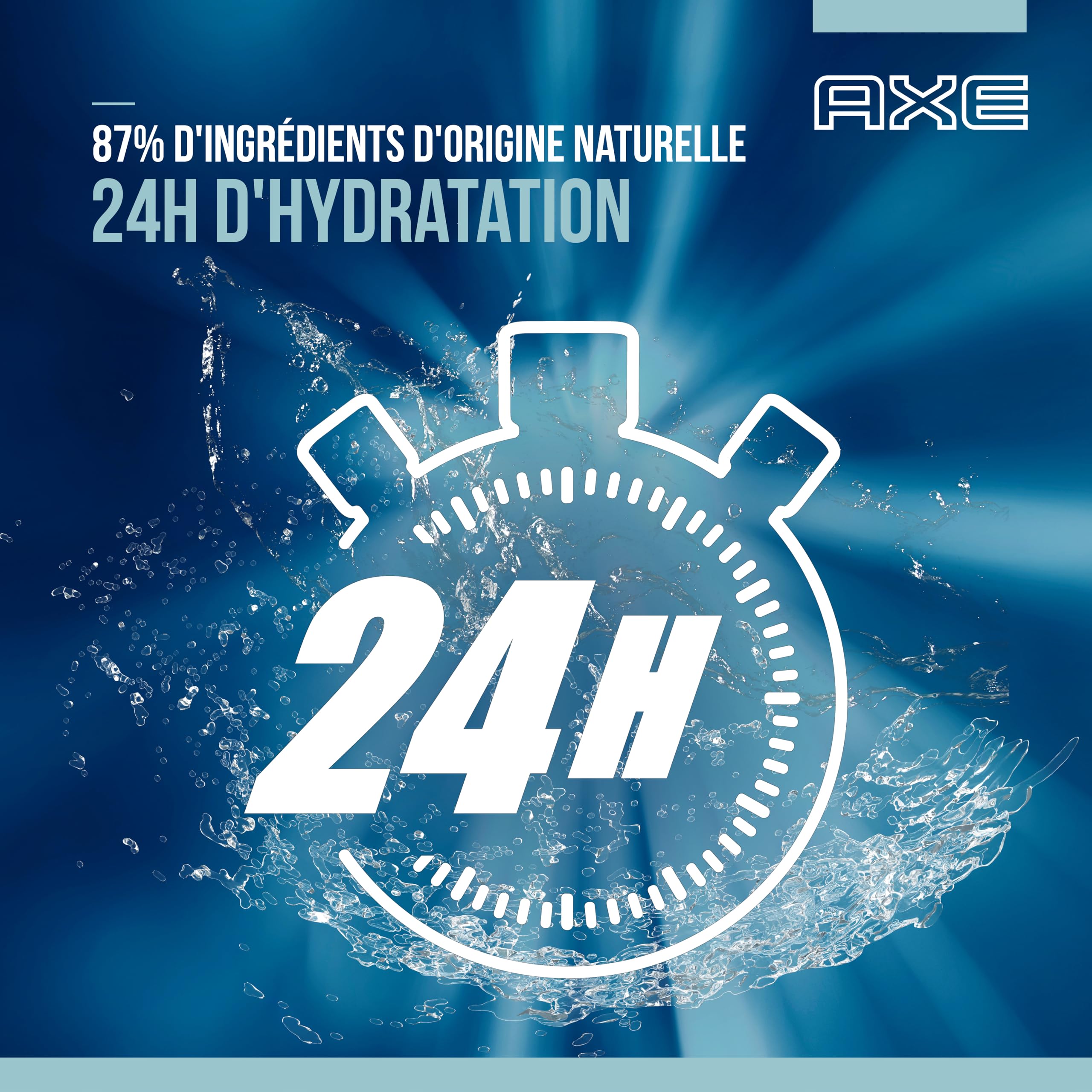 AXE - Gel Douche Homme 5en1 Re-Load - 24h Hydratant - 87% d'Ingrédients d'origine naturelle - parfum frais & vivifiant (lot de 12x 250ml)