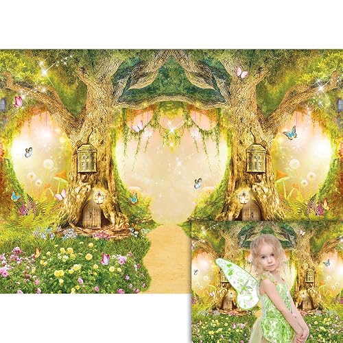 8x6ft Spring Enchanted Garden Backdrop Forest Fairy Wonderland Woodland Background